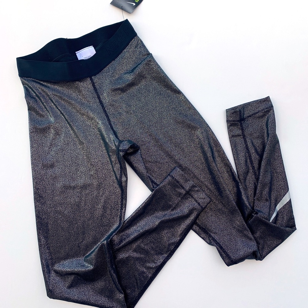 NWT Nike Pro Cool Sparkle Tights Dri-Fit - Picture 2 of 4